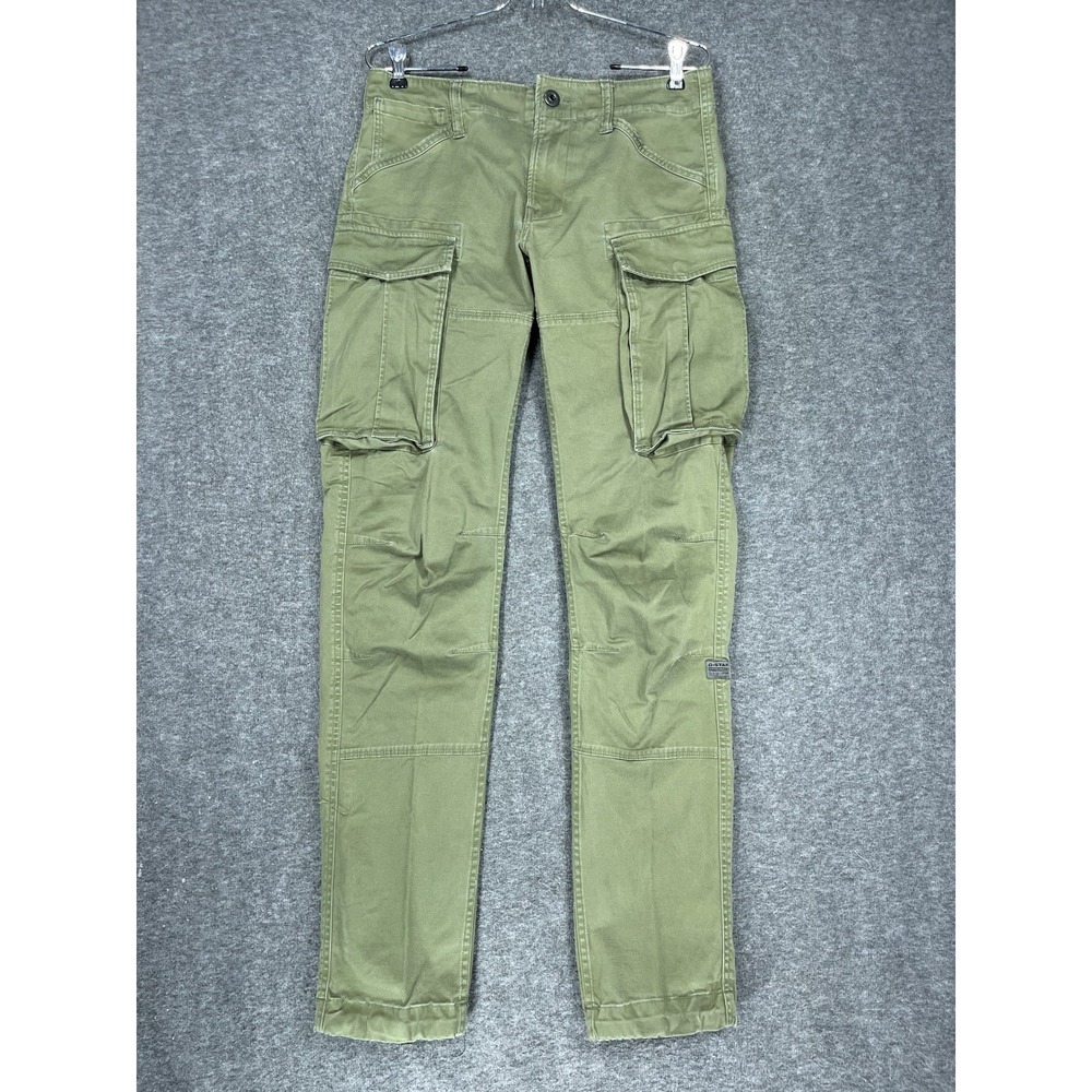 G Star Raw Pants Mens 29x32 Green Rovic Slim Cargo Ankle Strap